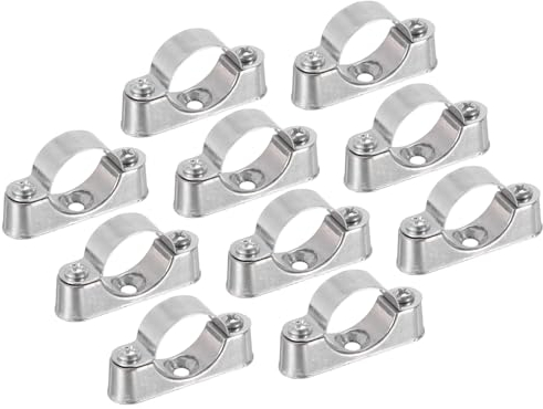 sourcing map 10 Stück Rohrhalterung Rohrhalter Klammer für 1 (25mm) Rohr Wandmontage Deckenmontage starre Rohrschellen für Wasserrohre Metall PVC Rohr Tube