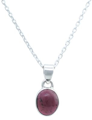 echt Silberkette mit Granat roter Edelstein Damen Kettenanhänger 925 Sterlingsilber Halskette Geschenk (AK1-172-02-40)