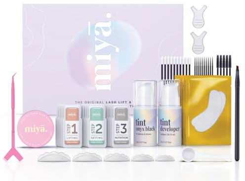 MIYA CIGLIA | Kit per laminazione ciglia e sopracciglia con tinta | Colore nero | Kit per il lifting di ciglia e sopracciglia con tinta | Kit per permanente ciglia e sopracciglia fai da te | Risultat