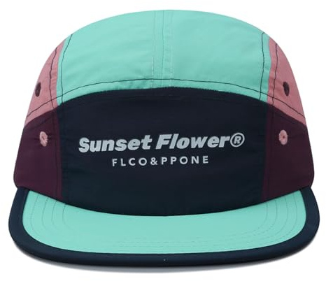 Clakllie vattentät 5 paneler basebollkeps män kvinnor platt brätte baseballkeps snabbtorr snapback keps Leicte sportkeps UV-skydd sommar truckerkeps, CDGE-DFB1-Blue, one size