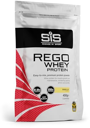 Science in Sport Rego Whey Protein 450g Vainilla - Bebida regeneradora en polvo con carbohidratos, proteínas, electrolitos, vitaminas y minerales, Ayuda a entrenar eficazmente, 100% whe