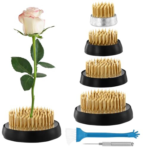 QWORK® 4 Pieces Floral Arranging Tool, Flower Frogs for Arrangements, Flower Hedgehog, for Florists, Offices and Tea Rooms