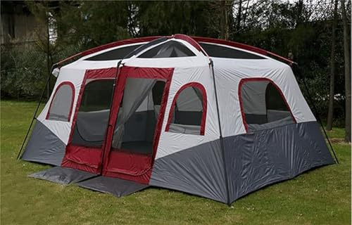 Tienda de Campaña Grande Festival Para 8-12 Personas - Impermeable a Prueba de Viento, Doble Capa Para Acampar Familiar al Aire Libre