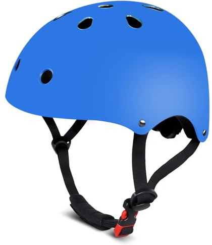 JIFAR Casco da bambino multisport per ragazzi e ragazze, 3-14 anni, per bicicletta, scooter, pattinaggio in linea e skateboard (blu, S)