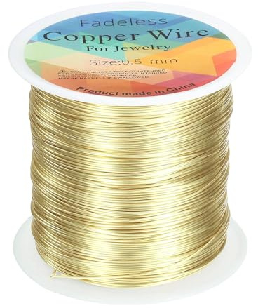 QUARKZMAN Filamento 203ft Lunghezza 24 Gauge Rame Filo Oro Chiaro
