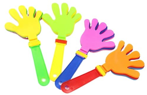 WSQHAO 10 pièces Couleur aléatoire coloré Main Claquettes Accessoires Paume Clap acclamant Cadeau d'anniversaire faveurs de fête applaudissements Jouets pour Fêtes