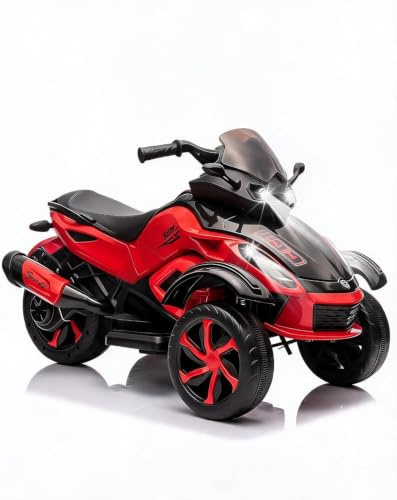 Véhicule électrique Enfant 12V, Moto 3 Roues avec LED Et Musique, Pneus Tout-Terrain, pour Enfants De 3 à 8 Ans