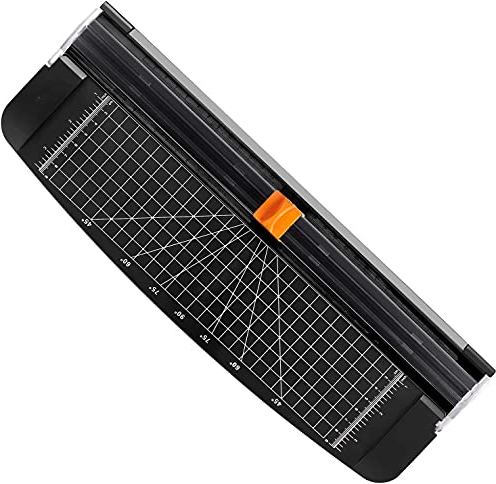 A4 Paper Cutter,Paper Trimmer Guillotine with Automatic Security Safeguard Scrapbooking Tool for Cutting Paper Photographs or Labels Office Home Manual, Black