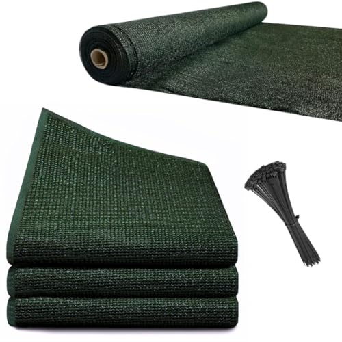 Viceree Telo Ombreggiante Verde H150cm X 25 Metri +100 Fascette Omaggio Frangivista Per Recinzione Giardino Esterno, Rete Ombreggiante Privacy 90% Oscurante Frangivista Balcone Resistente Intemperie
