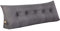WINARA Einfaches Dreiecks-Lesekissen, großes Rückenlehnenkissen für Bett, Sofa, Tatami, Tagesbettkissen, Keil-Kopfteil-Kissen mit abnehmbarem Bezug (Dunkelgrau, 80x50x20)
