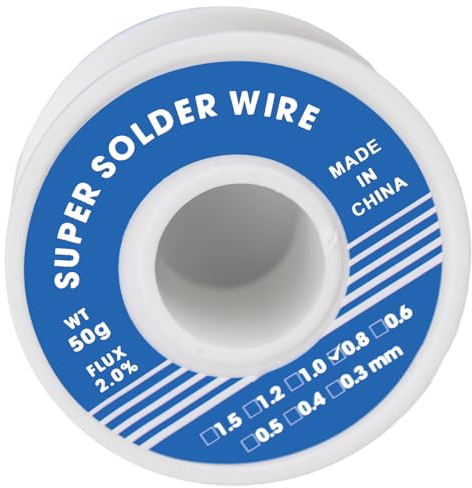 0.8mm 50g 1 tome etain a souder, etain, soudure etain, bobine d'étain à souder, noyau de flux en colophane, pour la réparation et le bricolage des composants électroniques à souder