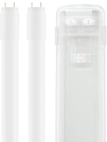 NuLoXx LED Feuchtraumleuchte 150 cm zweiflammig IP54-2x24W/840 4000K neutralweiß 5760 Lumen, 270° Ausstrahlungswinkel, nicht dimmbar, Nassraumleuchte, Feuchtraum-Wannenleuchte