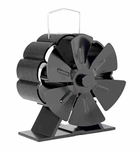 URFEDA Ventilateur Poêle à Bois, Silencieux Ventilateur Alimenté à la Chaleur, Ventilateur d'air Chaud Poêle à Bois, Ventilateur de Cheminée 6 Pales pour Poele à Bois/Cheminées/Poêle à Granulés