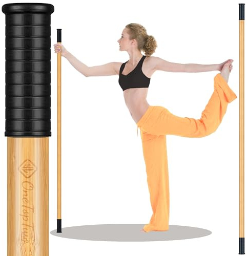 Yoga Stick Bamboo 5ft Long with Soft Ends-Stretching Stick-Workout Stick Exercise Bar-Pilates Stick-Balance Fitness Stick-Yoga Dowel Rod Shoulder Movement- Physiotherapy Stick-Posture Corrector Stick