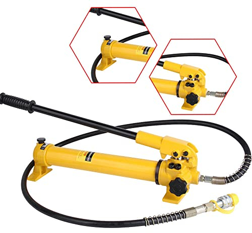 Hydraulische Handpumpe Hydraulische Hubzylinder CP-700 Manuelle Hydraulikpumpe mit Druckprüfung 10,000 psi 350CC 3/8″ NPT für 4-/10 Tonnen Hydraulikzylinder