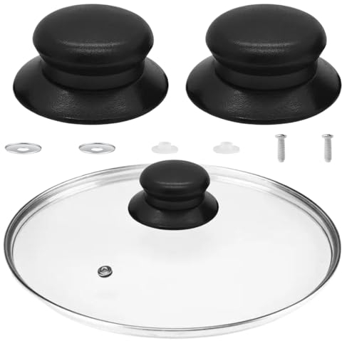 2 Pezzi pomello coperchio pentola,pomelli per coperchi pentole,Manopole di Ricambio per Coperchio Pentola con Viti,per Cucina Manopole Coperchio