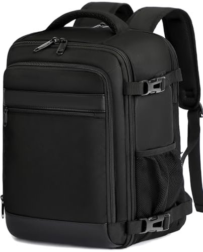 KLOSTAIN Sac a Dos Voyage Cabine Avion 40x20x25 Bagage Cabine pour Ryanair 20 L Femme Homme sous Siège Bagage à Main Petit Sac à Dos pour Ordinateur Portable 14 Pouces Noir