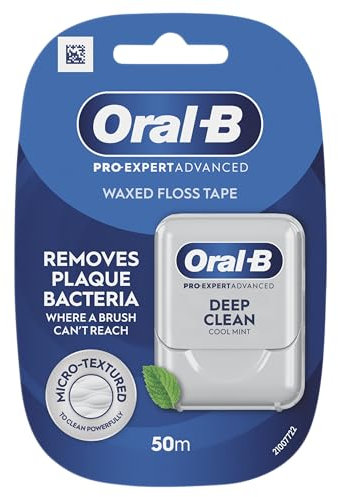 Oral-B Pro-Expert, filo interdentale cerato, per una pulizia profonda, rimuove la placca, nastro dentale al sapore di menta fresca, 50 m