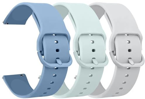 Amzpas 3 Stück Ersatz Uhrenarmbänder Silikon 20mm 22mm Armband,Uhrenarmband mit Schnellverschluss Ersatzbänder Watch Straps,Uhren Zubehör Uhrenarmbänder Watch Band für Damen Herren