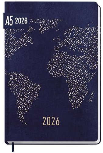 Häfft® Großdruck-Kalender 2026 mit extra großer Schrift & Zahlen - Hardcover Wochenplaner Welt - nachhaltig & klimafreundlich