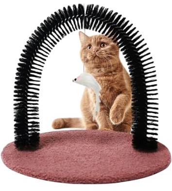 Gattino massaggiante e graffio per animali domestici, colonna a setole morbide, dispositivo automatico anti-giust, strofinare pennelli per pelo sciolto e diretta; Self Groomer – Stazione di comfort