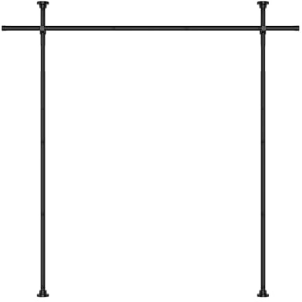 AIZESI Tringle rideau sans percage Extensible (Brise-Vue, Noir)