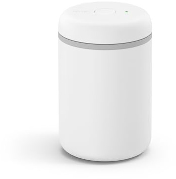 Fellow Atmos Electric Vacuum Canister & Storage Container - Airtight Coffee & Food Storage Containers - Coffee Containers - (Matte White, 1.2 Liter)
