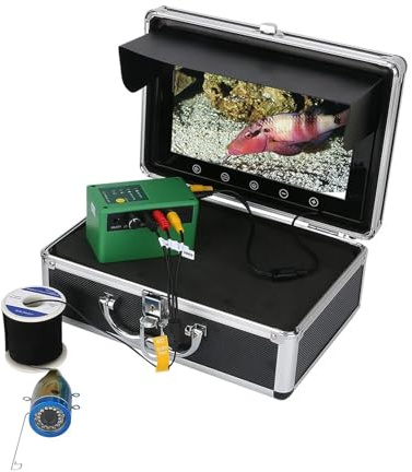 KAKAK Cámara de Pesca submarina con Doble lámpara, 15 m, 30 m y 50 m, 1000 TVL, for Pesca en Hielo, mar y río, Ideal for Invierno.(30 Leds 15M Cable)