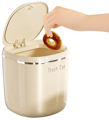 Pattumiera Da Scrivania Con Coperchio - Mini Pattumiera, Cestino Da Tavolo Per Trucchi | Organizer Compatto, Contenitore Portatile Per Lo Styling Del Mobile Da Bagno, Per La Pulizia Del Bancone Della