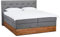 Belanoti MARBO Boxspringbett 160x200 mit Bettkasten 7-Zonen Taschenfederkern Matratze inklusive Visco Topper Bett 160x200 Eiche in der Farbe Hellgrau H2/H3 Polsterbett mit Massivholz Eiche