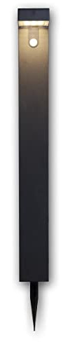 LED Solar Standleuchte VICI, Aluminium, anthrazit, warmweiß, 2 Leuchtmodi, PIR-Bewegungsmelder, Dämmerungssensor, IP44