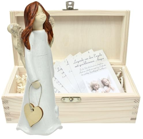 butterfly Figura De Ángel Hecha A Mano Con Caja De Madera Natural Idea De Regalo
