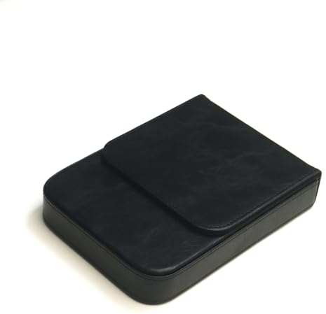 MIVLXLX 6 Slot Fountain Pen Case, Handmade Magnetic,Christmas Gift (black)