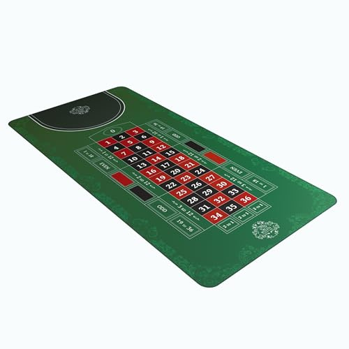 Bullets Playing Cards, Roulette-Matte, verschiedene Größen und Variationen, Casino-Stil, Roulette-Layout, langlebig, tragbar, Einzelbett, 190,5 x 89 cm, Grün
