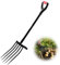 VEVOR Dunggabel, 5-Zinken-Gartenheugabel mit Mistgabel, 1050 mm Heugabel, Mistforke mit Y-Griff, Spatengabel aus geschmiedetem Stahl für Heu, Kartoffelkompostierung, Umpflanzen, Belüftung