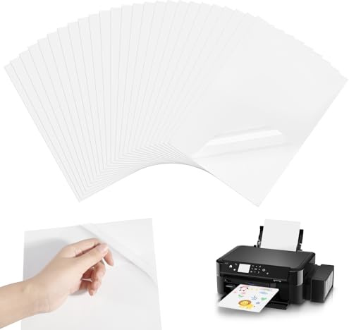 25 Pezzi Adesivo Doppia Faccia Trasparente A4, Fogli di Nastro Adesivo Doppia Faccia Trasparente, Pellicola Autoadesiva Doppia Faccia Bianca, Ideale per Confezionare Regali, Fai da Te e Decorazioni