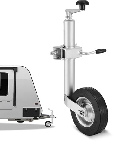 VEVOR Roue Jockey Remorque Charge 150 kg Cric de Remorque à Roue Levage 23 cm Cric de Timon à Boulonner pour Petites Remorques à Bateaux, Chevaux, Utilitaires, Sortie Camping, avec Poignée Ergonomique