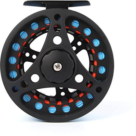 AnglerDream 1 2 3 4 5 6 7 8WT Fliegenrolle mit Schnur Combo große Dorn Aluminium Fliegenfischrollen (Schwarze Rolle mit himmelblauer Fliegenschnur, 3/4WT Rolle und Schnur)