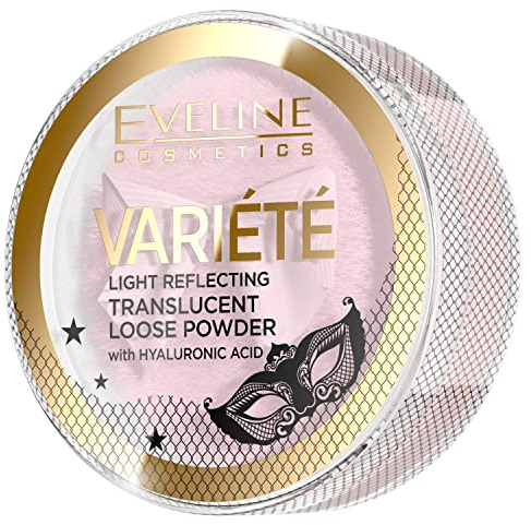 Eveline Cosmetics - Mineralisches Loses Puder Transparent mit Hyaluronsäure Variété - Finishing Powder Mineral Puder, Soft-Focus-Effekt, Vegan-Freundlich, Face Powder, Powde
