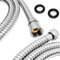Teronbeta Duschschlauch 1,75m Universal Flexible Edelstahl Brauseschlauch Ersatz Duschrohr mit 2 Unterlegscheiben,Anti-Knick und Leck Proof-Chrome