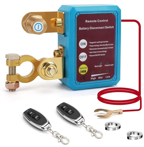 Drahtlose Ferngesteuerter Auto Trennschalter,12V Batterie Trennschalter 240A, Batterie Kill Switch Anti-Diebstahl Automatische Abschaltung Schalter Auto Trennrelais für Auto, RV, ATV, LKW, Boot