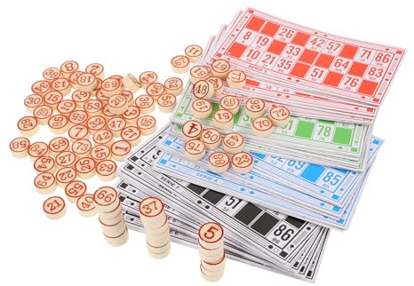 VICASKY Juego De Mesa Bingo Cartones De Bingo Y Fichas Numéricas Accesorios para Reuniones Familiares Y Fiestas Suministros Prácticos para Juegos De Mesa Tradicionales