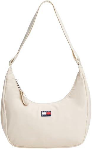 Tommy Jeans Damen Schultertasche Urban X-Body mit Reißverschluss, Elfenbein (Newsprint), Einheitsgröße