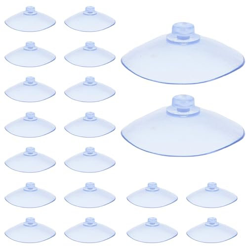 20 Pièces Ventouse,Ventouse Table en Verre,Mini Ventouse,Ventouses Transparentes,Petites Ventouses,pour Variété Surfaces Lisses,Verre,Carrelage,Salle de Bain,Cuisine,en PVC,Sans Crochet (15mm)
