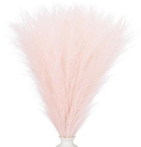 PATIKIL Pampas Decor 24 pollici, 50pz Pampa Artificiale Bulk Fluffy Faux Erba Piccola Essiccata per Decorazioni Boho Casa Vase Matrimonio Parete Terra, Rosa
