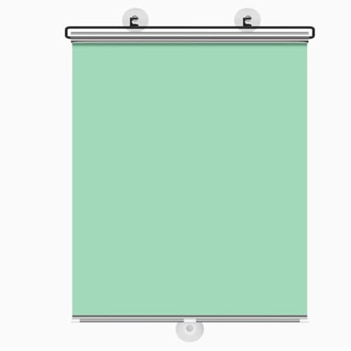 Blackout Roller Blind No Drilling Green Suction Cup Blind Thermal Sun Protection Window Blinds Retractable Portable Sunshade Privacy Screen Curtains for Home Bedrooms/Bathroom/Balconies/Car