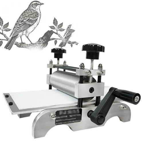 Máquina de grabado manual, prensa de impresión, altura de rodillo ajustable, ideal para artistas, estudiantes, estudios y manualidades. Impresiones artísticas nítidas y uniformes.
