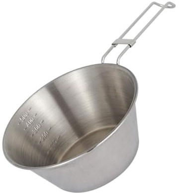ifundom Bol de Camping en Acier Inoxydable 304 Pliable avec Poignée, Grosse Capacité 550 Ml, Résistant la Corrosion, Léger et Portable, Barbecue et Randonnée en Plein Air
