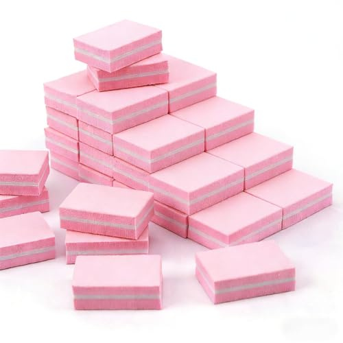 DYSWTUE 50 Piezas Pulidor Uñas, Bloque de Uñas de Grano 100/180 de Doble Cara, para Uñas Acrílicas, Naturales, Lima de Uñas Profesional y Duradera, Herramientas de Manicura para Uso en Salón