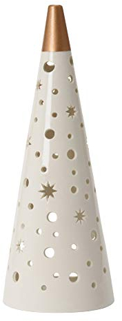 Yankee Candle The Perfect Christmas Kerzenhalter, Keramik, weiß/Gold, L